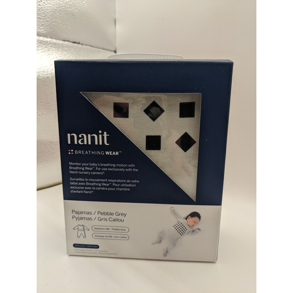 Nanit Breathing Wear Pajamas Pebble Grey Newborn 0M 100% Cotton